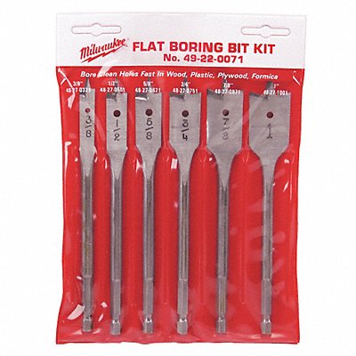 Spade Bit Set 3/8 to 1 6 pc.