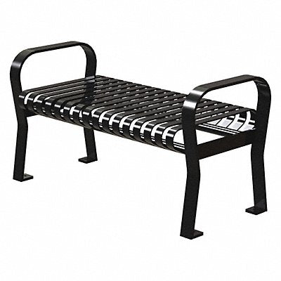 Outdoor Bench 49 in L 25-1/4 in H Blck