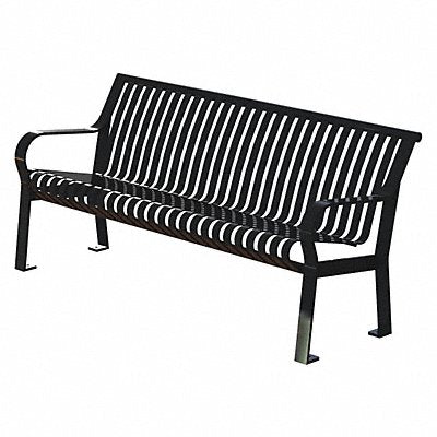 Outdoor Bench 71 in L 27-1/2 in H Blck