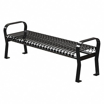 Outdoor Bench 71 in L 25-1/2 in H Blck