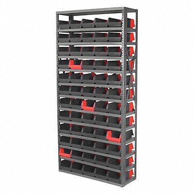 K6926 Bin Shlvng 12x79x36in Black Red