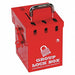 Group Lockout Box Red 6 H Steel