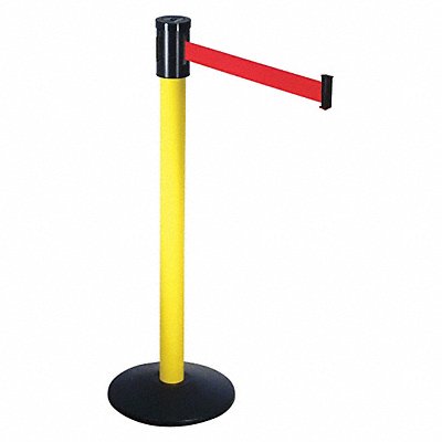 Barrier Post w/Belt 15ft L Red Belt