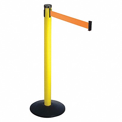 Barrier Post w/Belt 10ft L Orng Belt