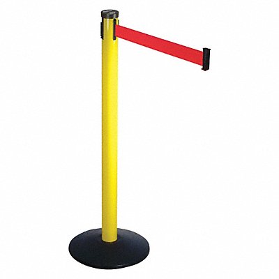 Barrier Post w/Belt 10ft L Red Belt