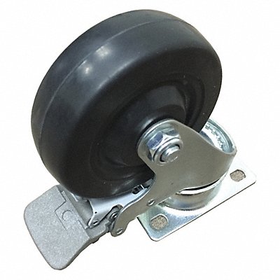 Rubber Caster with Full Break 4x1-1/4 