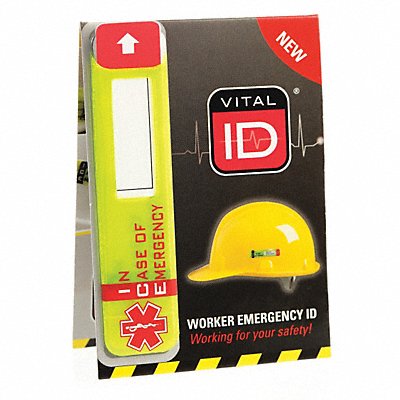 Hard Hat I.D Yllw 3/4in.Hx3-1/4in.W PK25