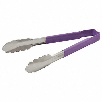 Uncoated Scalloped Tongs 9.5 L Purple