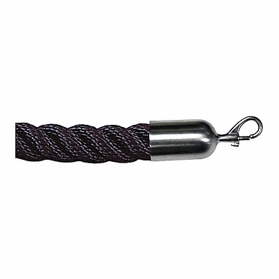 Barrier Rope Nylon Black 8 ft L