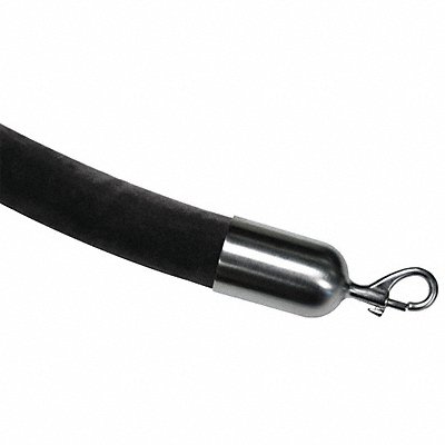 Barrier Rope Velour Black 6 ft L