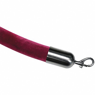 Barrier Rope Velour Maroon 6 ft L