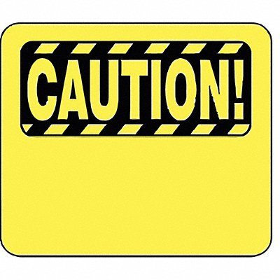 Acrylic Sign Yellow 14 in L Caution