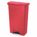 Trash Can Rectangular 18 gal Red