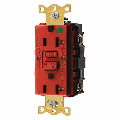 GFCI Receptacle 20A 125VAC 5-20R Red