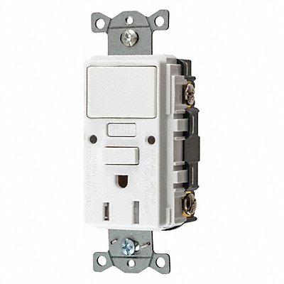 GFCI Receptacle White 2P Duplex