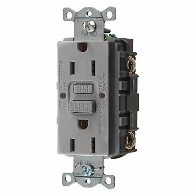 Recept Gray 15 A GFCI 2P3W Bk Sd 1PK