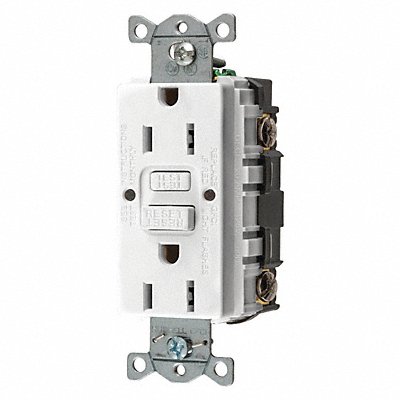 Recept Wht 15 A GFCI 2P3W Back Side 1PK