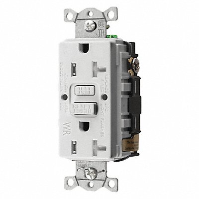 Recept Wht 20 A GFCI 2P3W Back Side 1PK