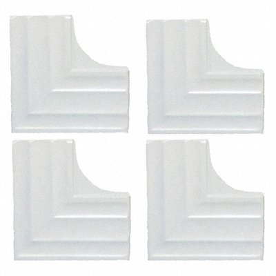 Corner Plates White 3 in W PK4