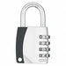 Combination Padlock 1 3/4in Rectgle Blck