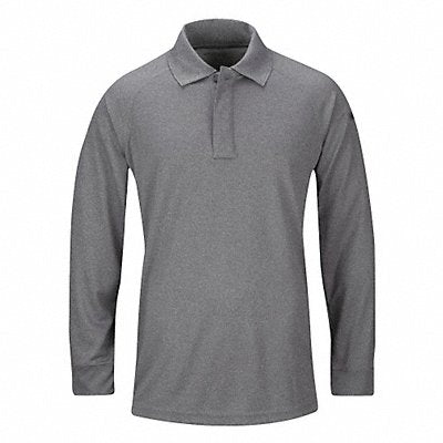 Long Sleeve Polo L Heather Gray