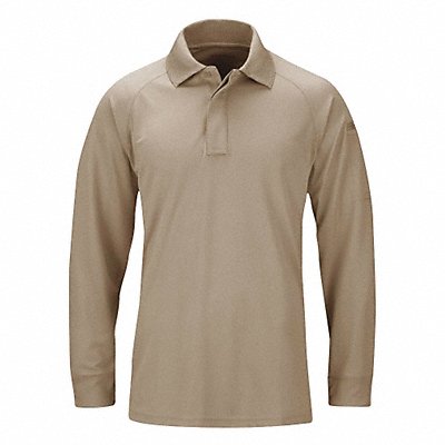 Long Sleeve Polo XS Silver Tan