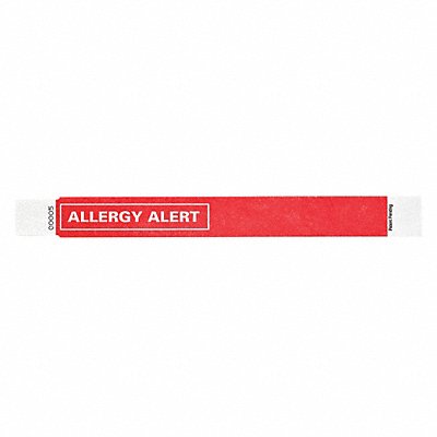 ID Wristband 1 in W Allergy Alert PK500