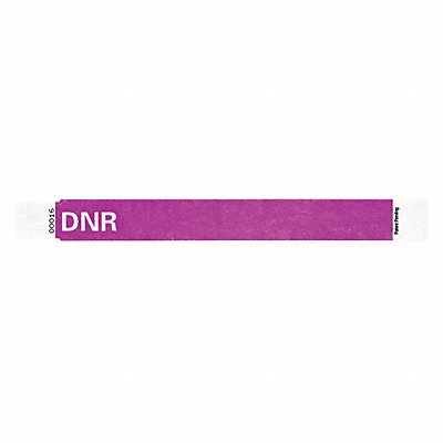 ID Wristband Tyvek 1 in W DNR PK500