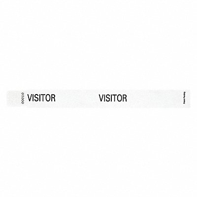 ID Wristband White 1 in W Visitor PK500