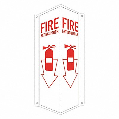 Fire Extinguisher Sign 18x8x3in Aluminum