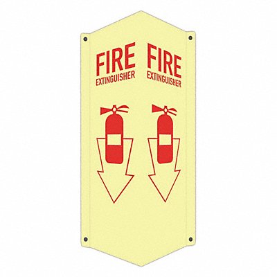 Fire Extinguisher Sign 18x8x3in Aluminum