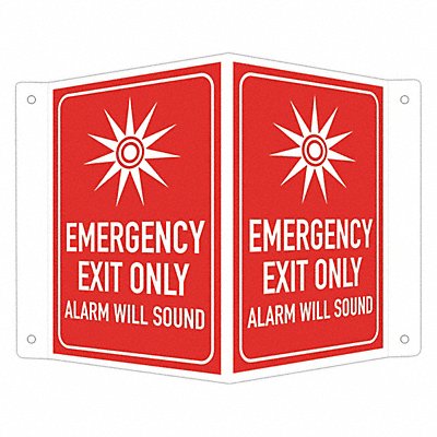 Safety Sign 6 in x 7 1/2 in Aluminum