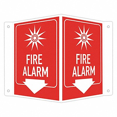 Fire Sign 6 in x 7 1/2 in Aluminum