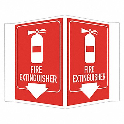 Fire Extinguisher Sign 6x7 1/2in Alumin