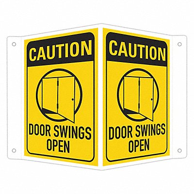 Safety Sign 6 in x 7 1/2 in Aluminum