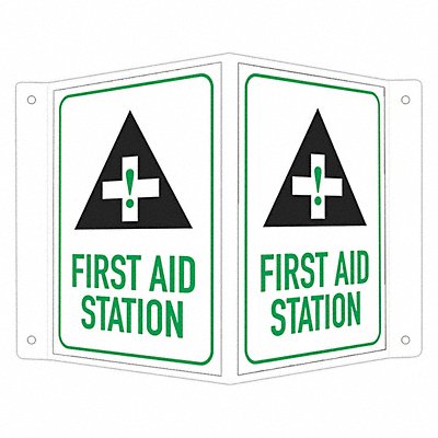 Safety Sign 6 in x 7 1/2 in Aluminum