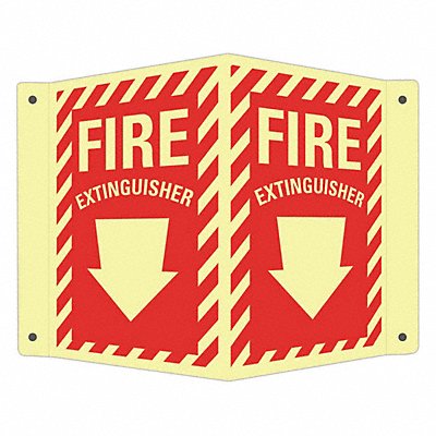 Fire Extinguisher Sign 6x7 1/2in Alumin