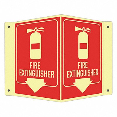 Fire Extinguisher Sign 6x7 1/2in Alumin
