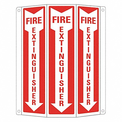 Fire Extinguisher Sign 12x8 1/4in Alumin