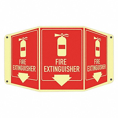 Fire Extinguisher Sign 10x17 1/2in Alum