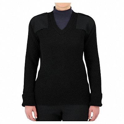 V-Neck Military Sweater Black S