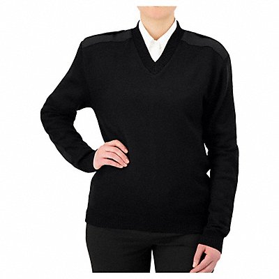 V-Neck Military Sweater Black XS