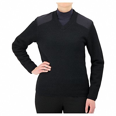 V-Neck Military Sweater Black XS