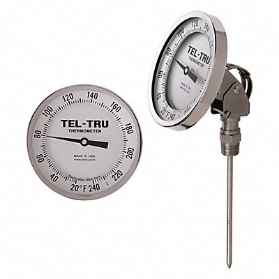 Analog Dial Thermometer Stem 2-1/2 L