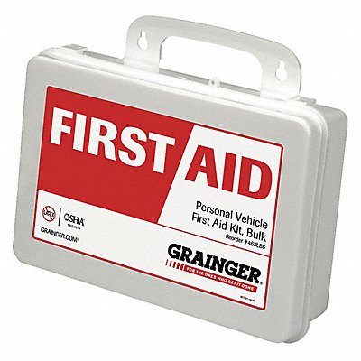 First Aid Kit White 2-3/8 Hx6-5/16 W