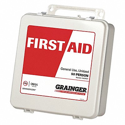 First Aid Kit White 10 Hx3 Wx9-3/4 D