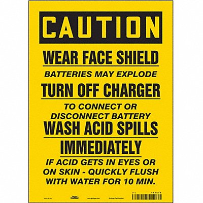 Safety Sign 14 inx10 in Vinyl