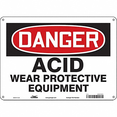 Safety Sign 10 inx14 in Polyethylene
