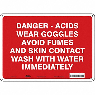Safety Sign 10 in x 14 in Polyethylene