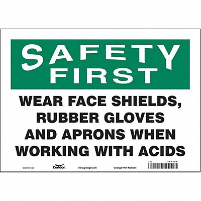 Safety Sign 10 inx14 in Vinyl
